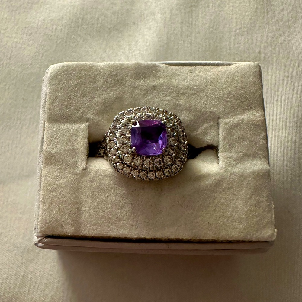 Beautiful Lab created Amethyst Ring